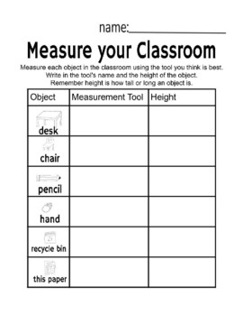Preview of 2.MD.A.1 Measuring the Classroom
