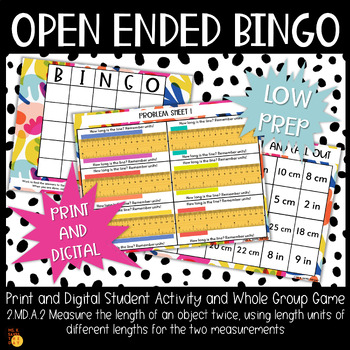 2.MD.A.2 Low Prep, Open Ended BINGO by Ms K Saves the Day | TPT