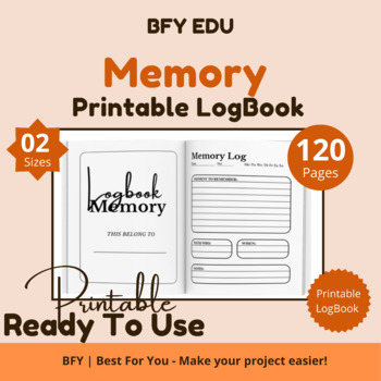 Preview of 2 Memory Log Book 6''x9''- 8.5″ x 11″ 120 Pages