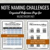 2 Minute Note Naming Challenges | Reference Sheet for Musi