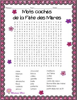 2 Mots Caches De La Fete Des Meres 2 Mother S Day Word Searches