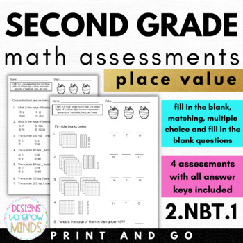 Preview of 2.NBT.1 Assessments-Place Value