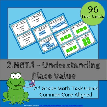 Preview of 2.NBT.1 Task Cards ★ Place Value 2nd Grade Math Centers