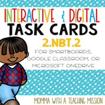 Preview of 2.NBT.2 Skip Counting Google Drive Classroom Interactive Task Cards 