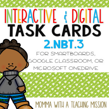 Preview of 2.NBT.3 Expanded Form Google Drive Classroom Interactive Task Cards 