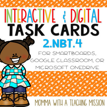 Preview of 2.NBT.4 Comparing 3 digit numbers Google Drive Classroom Interactive Task Cards 
