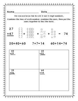 2.NBT.5 Adding 2 and 3 digit numbers by Jami Brown | TPT