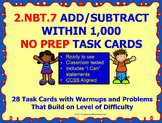 2.NBT.7 Math 2nd Grade NO PREP Task Cards—ADD AND SUBTRACT