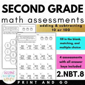 Preview of 2.NBT.8 Assessments Adding & Subtracting 10 & 100
