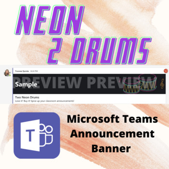 Preview of 2 Neon Drum Microsoft Teams Announcement Banner