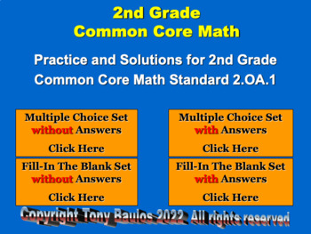 Preview of 2.OA.1 2nd Grade Math - Addition and Subtraction Word Problems Google Slide Set