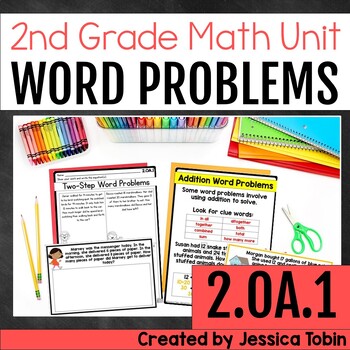 Preview of 2.OA.1 Addition and Subtraction Word Problems Within 100 2.OA.A.1 2nd Grade Math