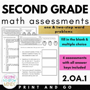 Preview of 2.OA.1 Assessments- One & Two-Step Word Problems