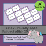 2.OA.2 Task Cards ★ Add and Subtract within 20 2nd Grade M