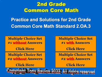 Preview of 2.OA.3 2nd Grade Math - Odd Or Even Numbers Google Slide Set