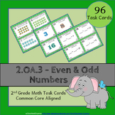 2.OA.3 Task Cards ★ Even and Odd Numbers 2nd Grade Math Centers