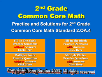 Preview of 2.OA.4 2nd Grade Math - Operations and Algebraic Thinking Google Slide Set