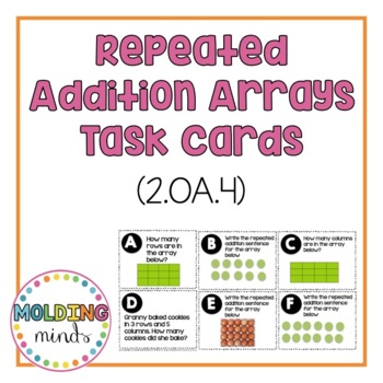 Preview of 2nd Grade Repeated Addition Arrays Task Cards