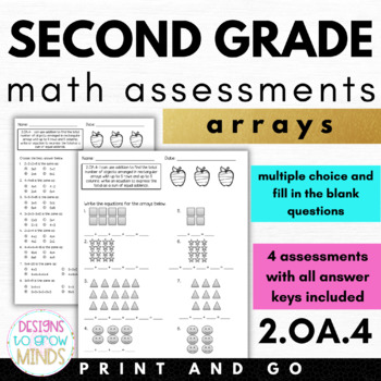 Preview of 2.OA.4 Assessments- Arrays