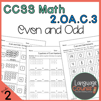 Preview of 2nd Grade, Even and Odd Numbers- No Prep Practice Worksheets