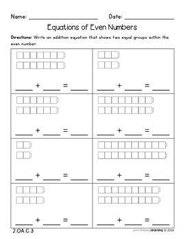 2nd grade even and odd numbers no prep practice worksheets by