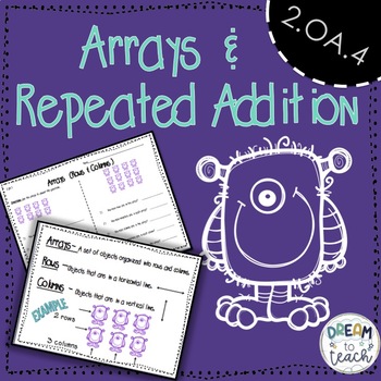 Preview of 2.OA.C.4 and 2.G.2 Arrays & Repeated Addition Worksheets