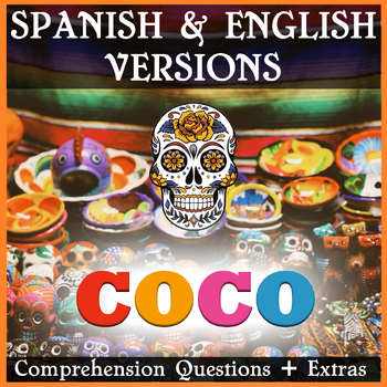 Preview of Coco Movie Guide in English and Spanish + Activities | 2 Pack Bundle