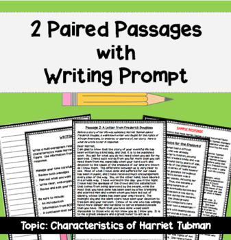 Preview of State Test Prep: Paired Passages with Writing Prompt - Harriet Tubman