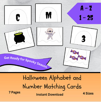 Preview of 2 Part Printable Halloween Alphabet Matching Cards