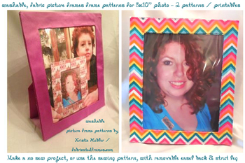 Preview of 2 Patterns For Washable Picture Frames for 8x10 Photo Sewing Pattern And No Sew