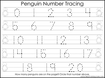 2 penguin themed task worksheets preschool trace the alphabet and numbers 1 20