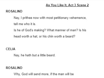 Preview of 2-Person Scenes (Female/Female) Shakespeare Scenes