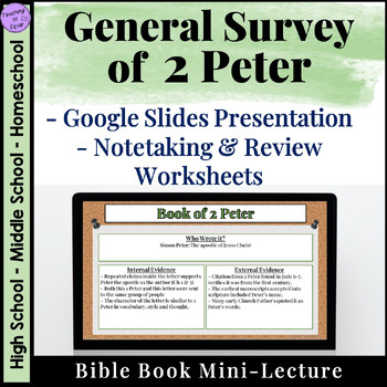 Preview of 2 Peter Bible Book Overview Lecture Presentation with Notes and Review