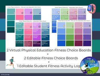Preview of 2 Physical Education Independent Choice Boards + 2 Editable Choice Boards