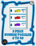 2 Piece Number Puzzles - 0 thru 20 - Airplane      m9