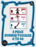 2 Piece Number Puzzles - 0 thru 20 - Circus A to Z       m9