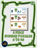 2 Piece Number Puzzles - 0 thru 20 - Earth Day       m9