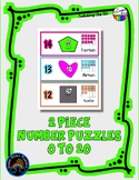2 Piece Number Puzzles - 0 thru 20 - Face Shapes       m9