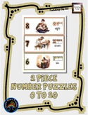 2 Piece Number Puzzles - 0 thru 20 - Father's Day - Dad       m9