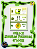 2 Piece Number Puzzles - 0 thru 20 - St. Patrick's Day       m9