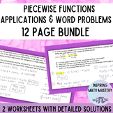 2 Piecewise Functions Applications & Word Problems Practic
