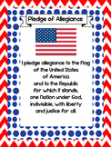 2 Pledge of Allegiance Quick Reference Posters. US HIstory