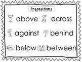 2 Prepositions Quick Reference Posters. Parts of Speech
