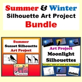 2 Products, Summer, Winter Silhouette Art Activity Bundle,