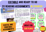 2 Reading Assignments in Spanish-2 Tareas de lectura en es