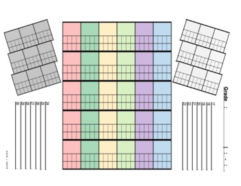 Preview of 2 Risers and Rug in Middle Seating Chart Template with Assessment Boxes