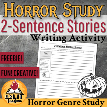 Preview of 2-Sentence Horror Stories Writing Activity FREEBIE