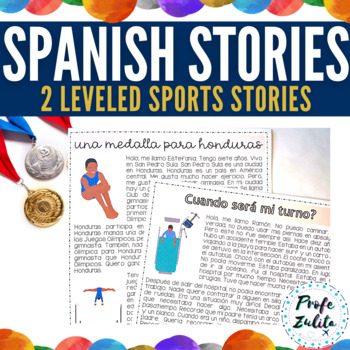 Preview of 2 Sports Stories in Spanish | Level 1 & 2 Spanish Reading Passage & activities