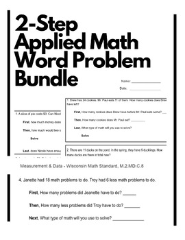 Preview of 2-Step Applied Math Word Problem Bundle