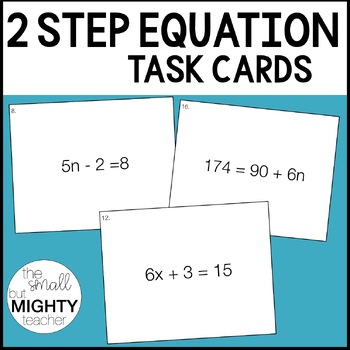 Preview of 2 Step Equation task cards - includes answer key